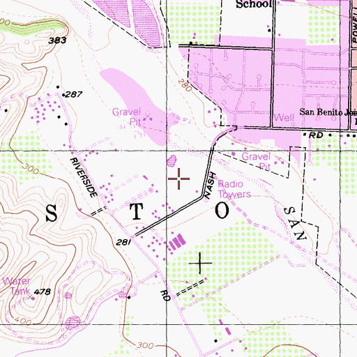 Topographic Map of KMPG-AM (Hollister), CA