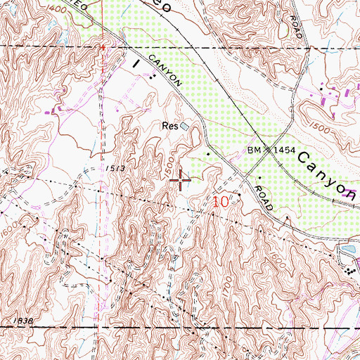 Topographic Map of KHPY-AM (Moreno Valley), CA