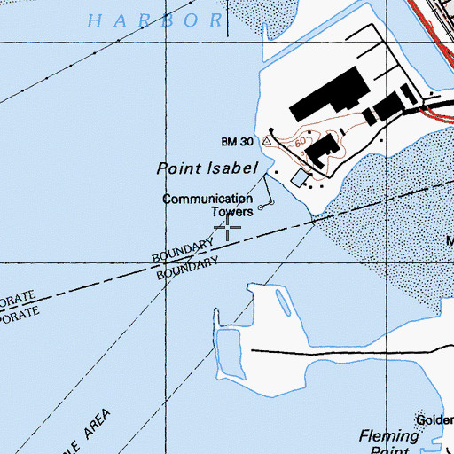 Topographic Map of KNEW-AM (Oakland), CA