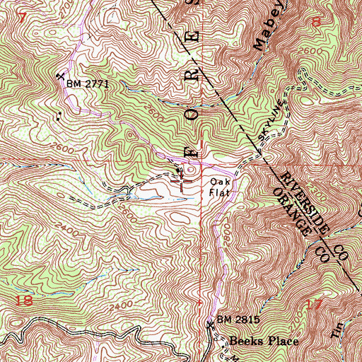 Topographic Map of KSRT-AM (Orange), CA