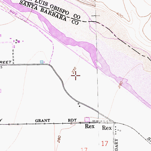 Topographic Map of KGDP-AM (Orcutt), CA