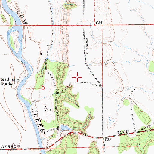 Topographic Map of KRDG-AM (Redding), CA
