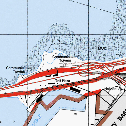 Topographic Map of KOFY-AM (San Mateo), CA