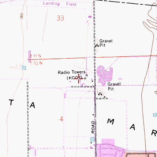 Topographic Map of KNEZ-AM (Santa Maria), CA