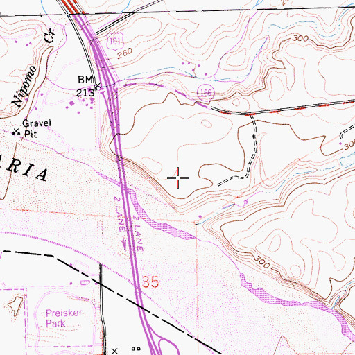 Topographic Map of KNEZ-AM (Santa Maria), CA