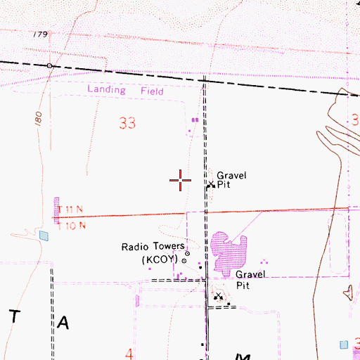 Topographic Map of KUHL-AM (Santa Maria), CA