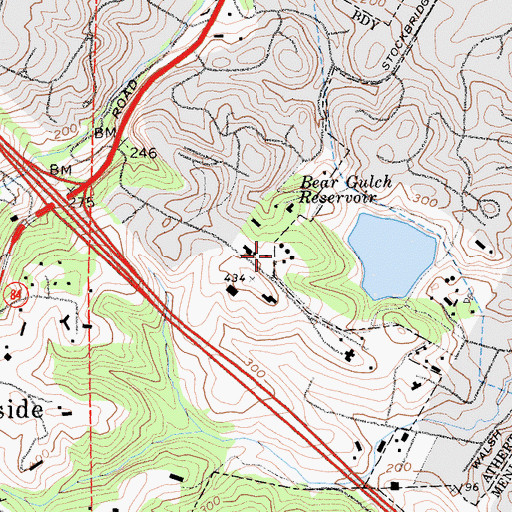 Topographic Map of KCEA-FM (Atherton), CA