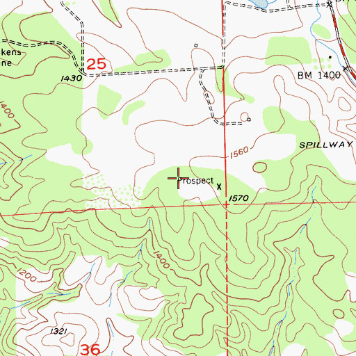 Topographic Map of KHYL-FM (Auburn), CA