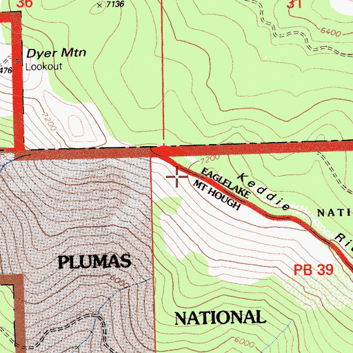 Topographic Map of KCMT-FM (Chester), CA
