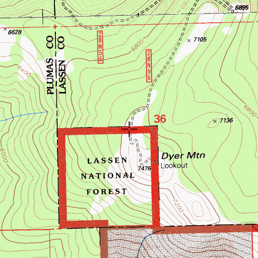 Topographic Map of KRKQ-FM (Chester), CA