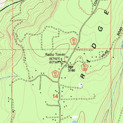 Topographic Map of KFMF-FM (Chico), CA