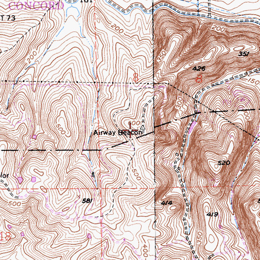Topographic Map of KVHS-FM (Concord), CA