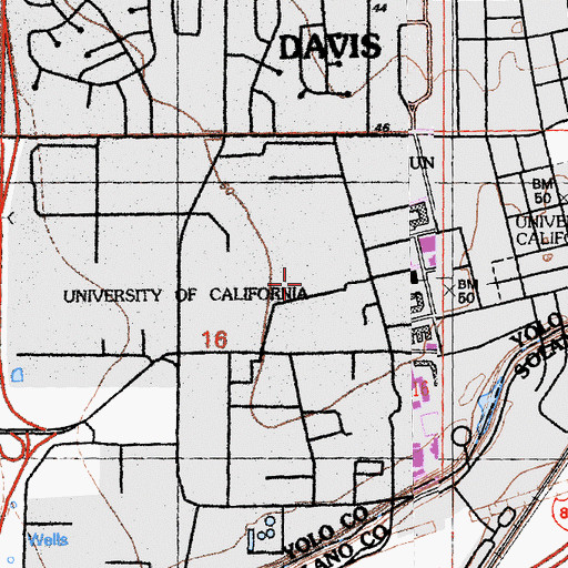 Topographic Map of KDVS-FM (Davis), CA