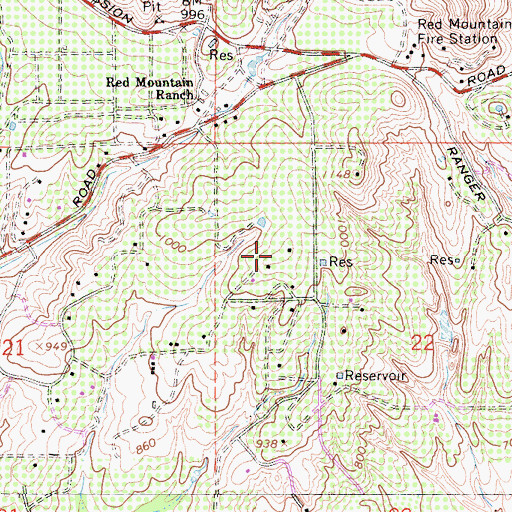 Topographic Map of KMLO-FM (Fallbrook), CA