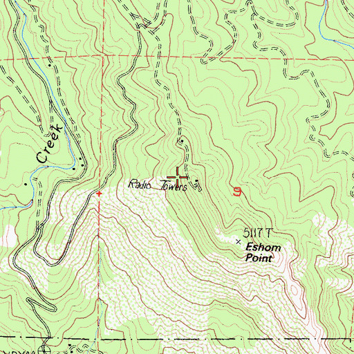 Topographic Map of KZZF-FM (Hanford), CA