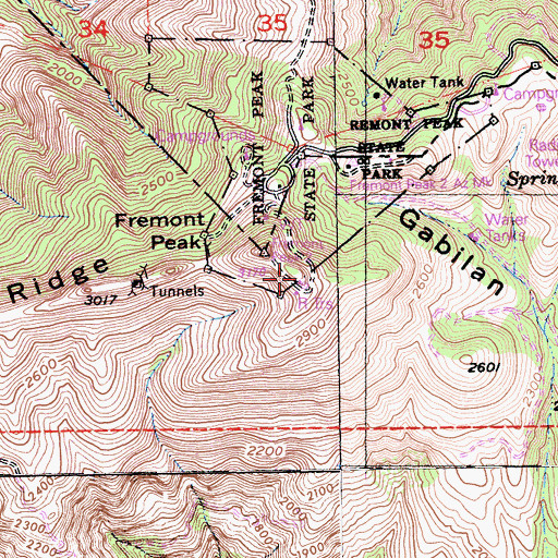 Topographic Map of KHIP-FM (Hollister), CA