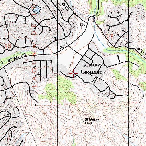 Topographic Map of KSMC-FM (Moraga), CA