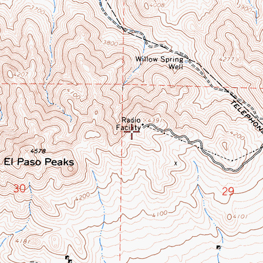 Topographic Map of KZIQ-FM (Ridgecrest), CA
