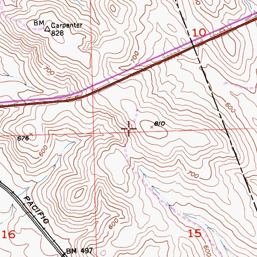Topographic Map of KRAK-FM (Sacramento), CA