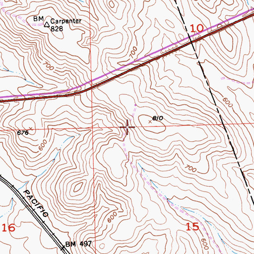 Topographic Map of KQPT-FM (Sacramento), CA