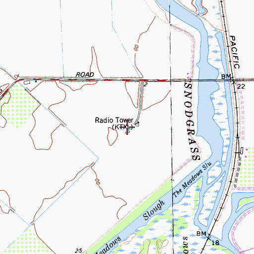Topographic Map of KXJZ-FM (Sacramento), CA