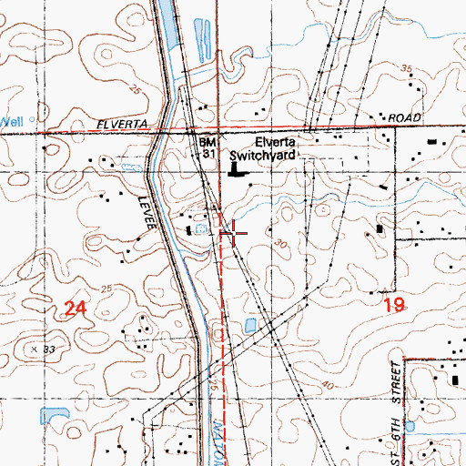Topographic Map of KXPR-FM (Sacramento), CA
