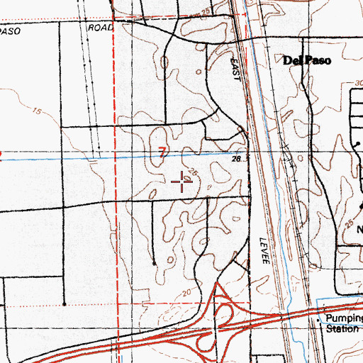 Topographic Map of KSEG-FM (Sacramento), CA