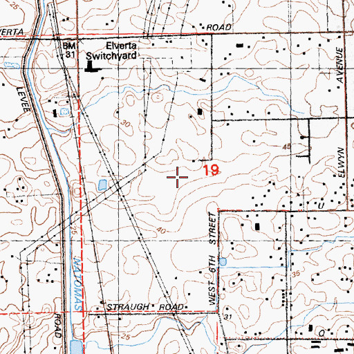 Topographic Map of KAER-FM (Sacramento), CA