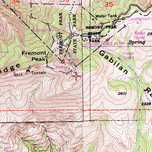 Topographic Map of KDON-FM (Salinas), CA