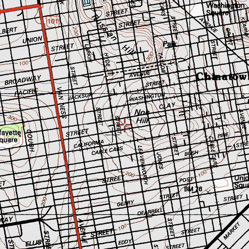 Topographic Map of KPOO-FM (San Francisco), CA