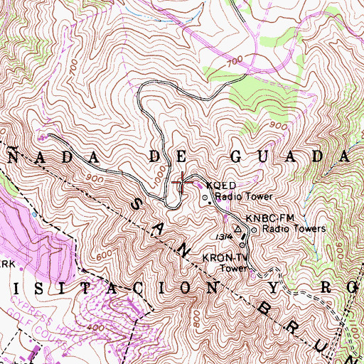 Topographic Map of KMEL-FM (San Francisco), CA