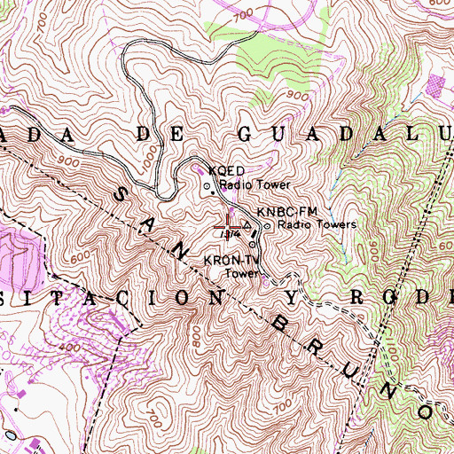 Topographic Map of KXXX-FM (San Francisco), CA