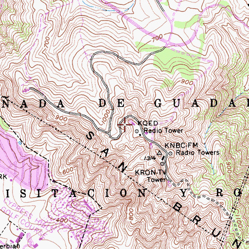 Topographic Map of KQED-FM (San Francisco), CA