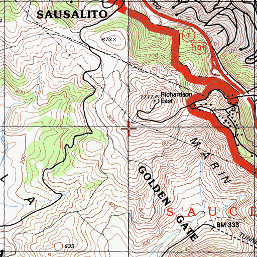 Topographic Map of KDFC-FM (San Francisco), CA