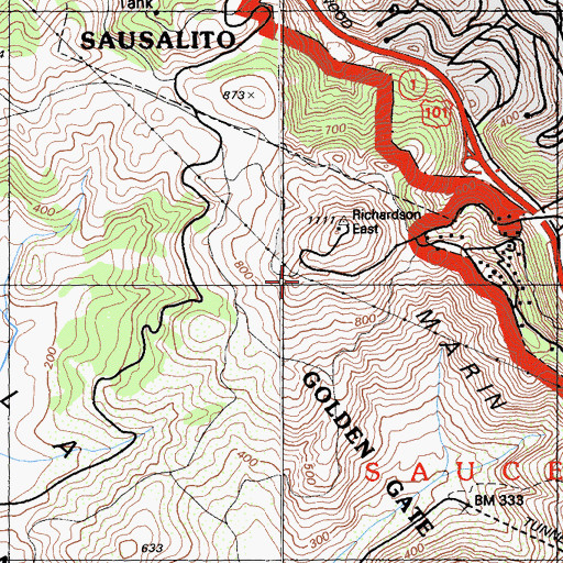 Topographic Map of KEAR-FM (San Francisco), CA