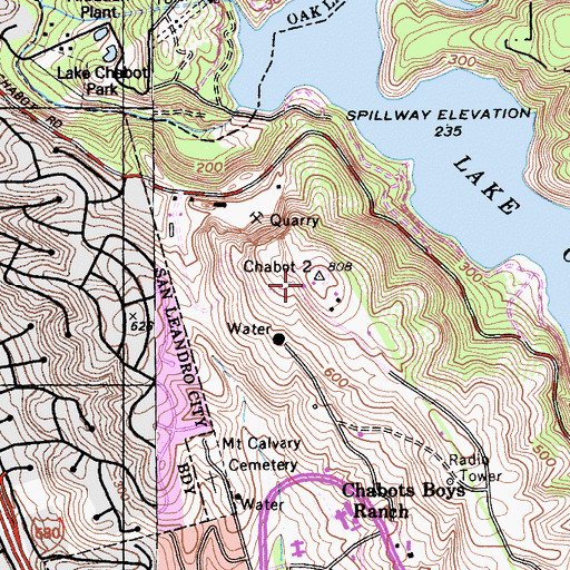 Topographic Map of KYA-FM (San Francisco), CA