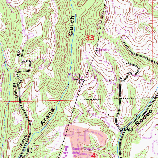 Topographic Map of KFER-FM (Santa Cruz), CA