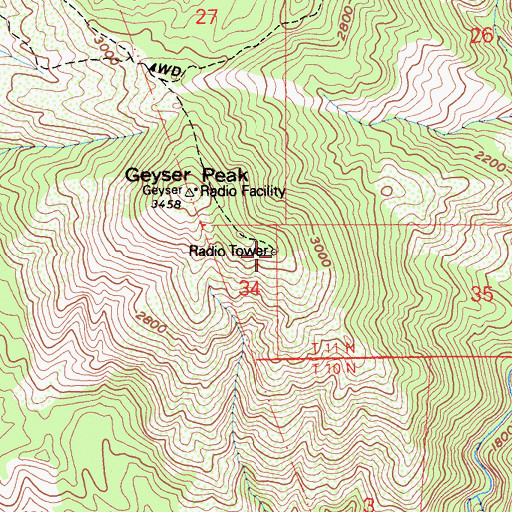 Topographic Map of KLVR-FM (Santa Rosa), CA
