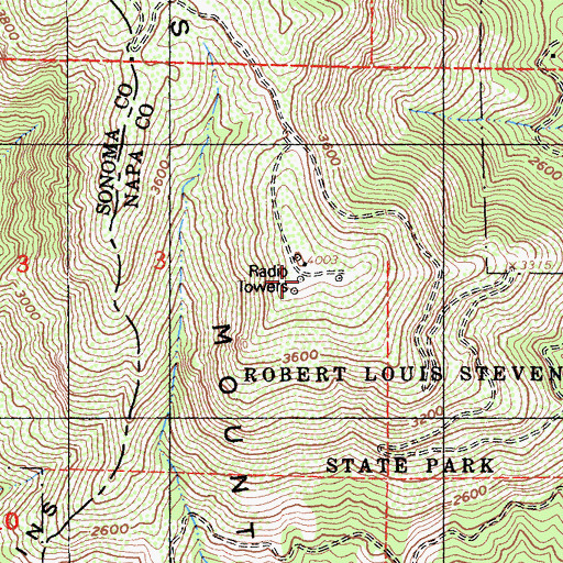 Topographic Map of KBBF-FM (Santa Rosa), CA