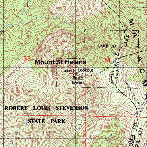 Topographic Map of KLVR-FM (Santa Rosa), CA
