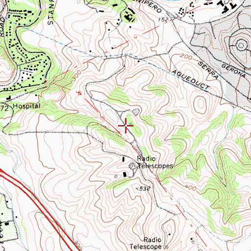 Topographic Map of KZSU-FM (Stanford), CA