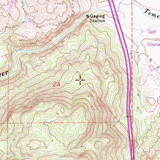 Topographic Map of KRTM-FM (Temecula), CA