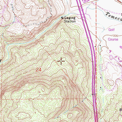 Topographic Map of KRTM-FM (Temecula), CA