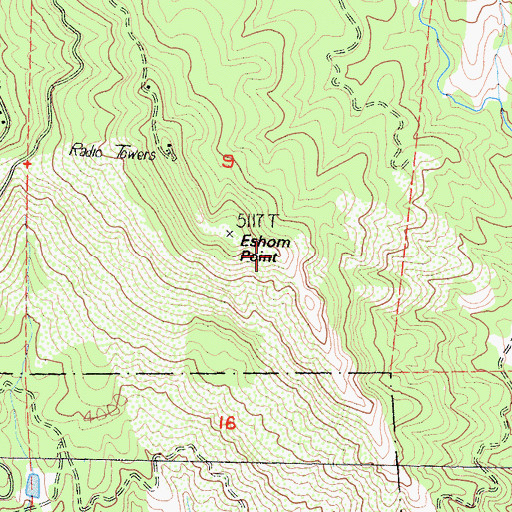 Topographic Map of KQKX-FM (Woodlake), CA