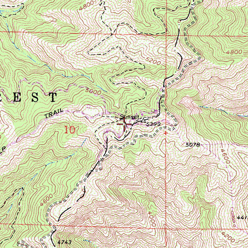 Topographic Map of KDOC-TV (Anaheim), CA