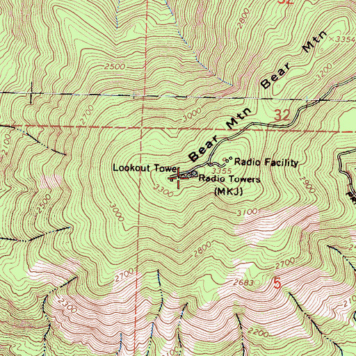 Topographic Map of KZJE-TV (Clovis), CA