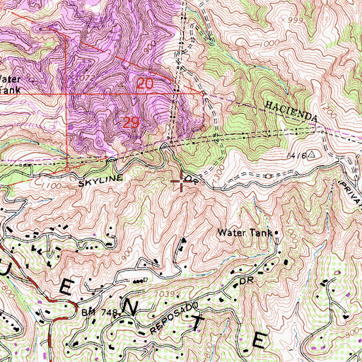 Topographic Map of KOCE-TV (Huntington Beach), CA