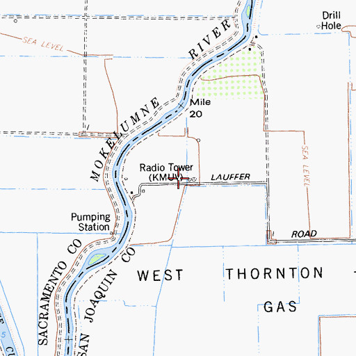 Topographic Map of KCSO-TV (Modesto), CA