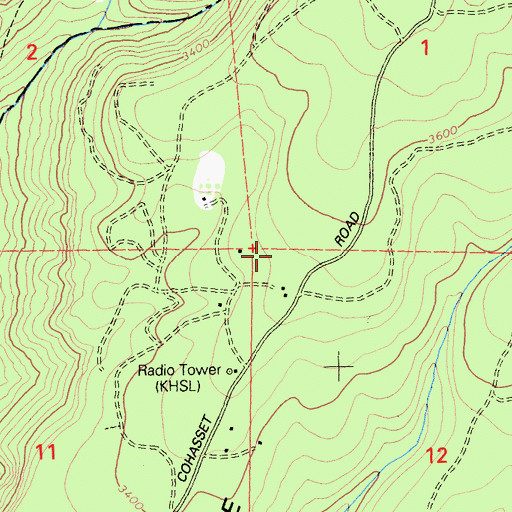 Topographic Map of KBCP-TV (Paradise), CA