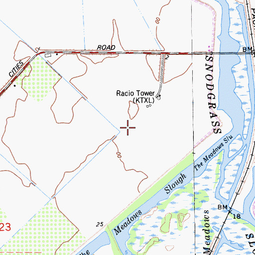 Topographic Map of KVIE-TV (Sacramento), CA